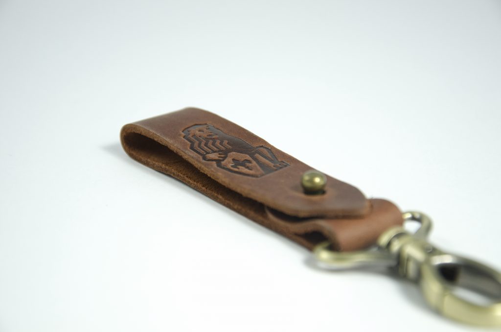 Louisville Cardinals Square Leather Key Chain